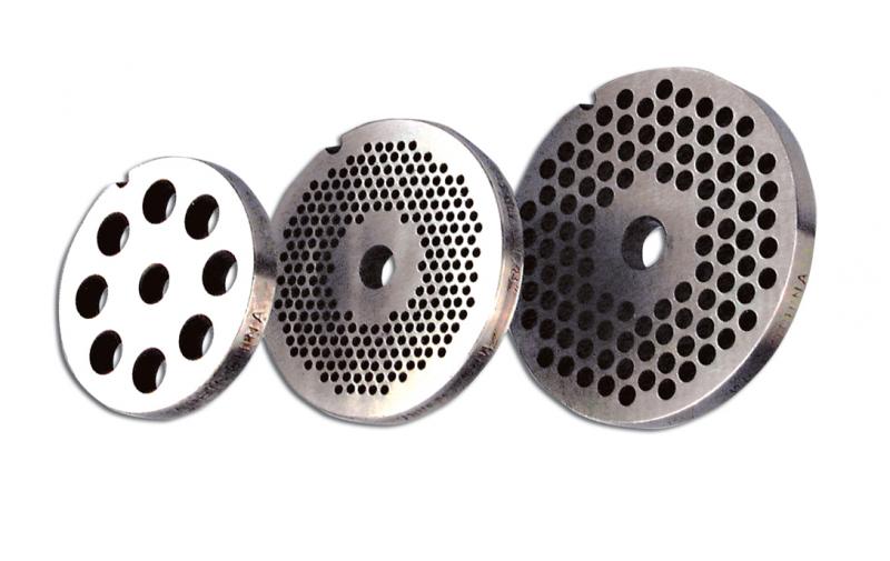 European Style #32 Hard Steel, Hubless  Meat Grinder Machine Plate - 8 mm